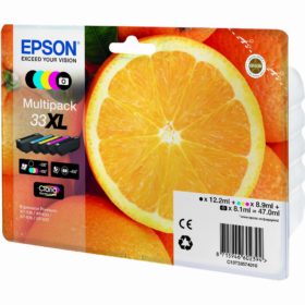 Epson Tinte 33XL C13T33574011 5er Multipack (BKMCY/Schwarz Foto) bis zu 650 Seiten