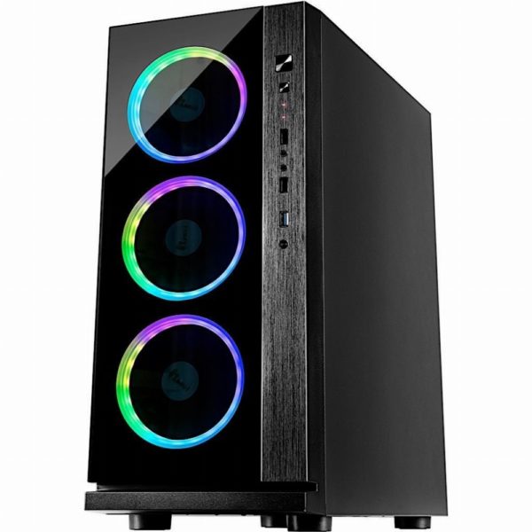 Midi Inter-Tech W-III RGB Tower black | RGB Beleuchtung mit Fernbedienung