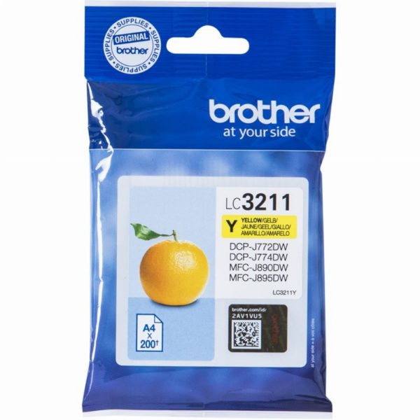TIN Brother Tinte LC-3211Y Gelb bis zu 200 Seiten nach ISO/IEC 24711