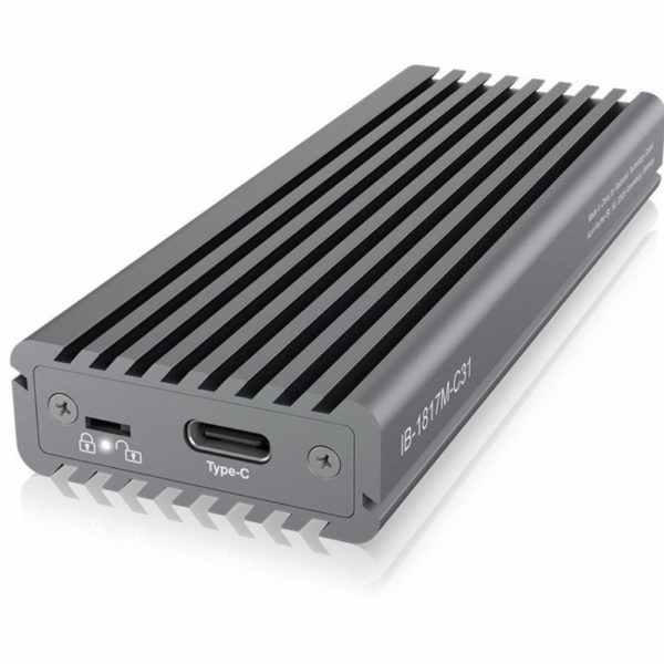 ICY BOX IB-1817M-C31 M.2 NVMe Gehäuse USB-C 3.1 M-Key Sockel Aluminium