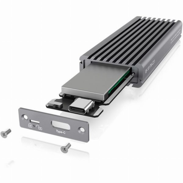 ICY BOX IB-1817M-C31 M.2 NVMe Gehäuse USB-C 3.1 M-Key Sockel Aluminium