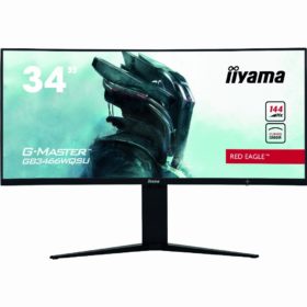 86,5cm/34'' (3440x1440) iiyama G-MASTER Red Eagle GB3466WQSU-B1 Gaming Curved 1ms 21:9 144Hz USB 2xHDMI 2xDisplayPort VESA Speaker UWQHD Black