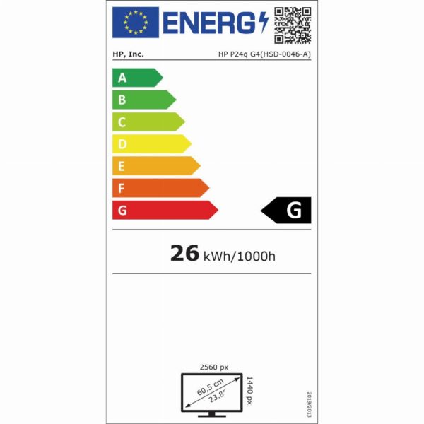 60,5cm/23,8'' (2560x1440) HP P24q G4 16:9 5ms VGA HDMI VESA Pivot Quad HD Black