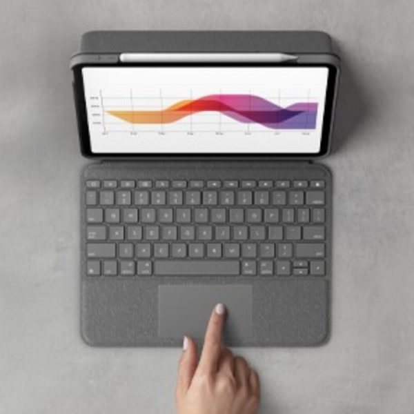 Logitech Slim Folio Bluetooth Tastatur und Schutzhülle gray - für für Apple 10.9" iPad Air (4. Generation)