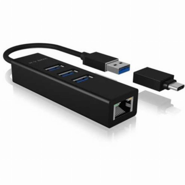 ICY BOX IB-HUB1419-LAN USB 3.0/USB-C HUB 3xUSB 3.0  1xGigabit LAN