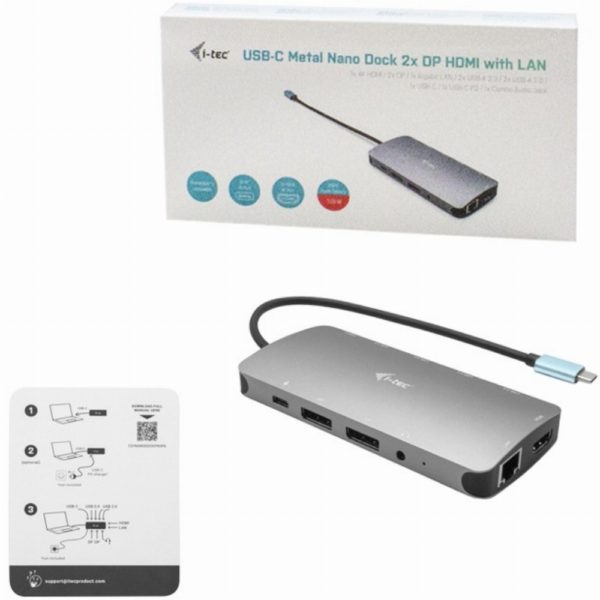 i-tec Metal USB-C Nano universal Dock 3x Display + Power Delivery 100 W