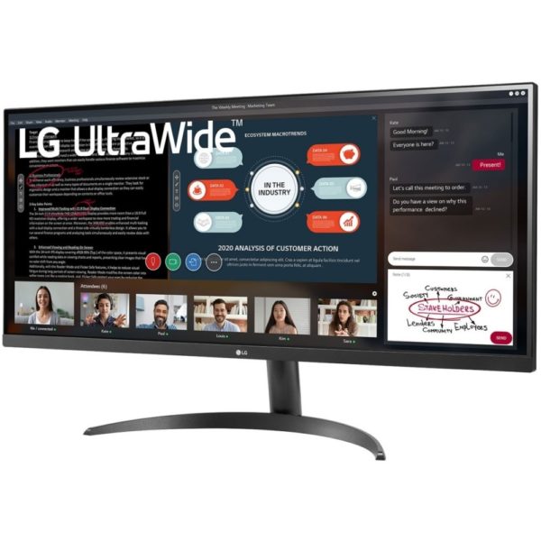 86,7cm/34'' (2560x1080) LG 34WP500-B 21:9 5ms IPS 75Hz HDMI DisplayPort USB-C VESA Speaker UWFHD Black