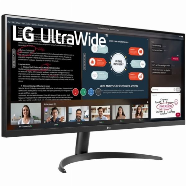 86,7cm/34'' (2560x1080) LG 34WP500-B 21:9 5ms IPS 75Hz HDMI DisplayPort USB-C VESA Speaker UWFHD Black