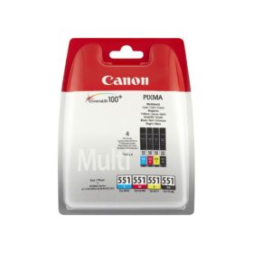 TIN Canon Tinte CLI-551 6508B005 4er Multipack (BKMCY) + 50x Fotopapier