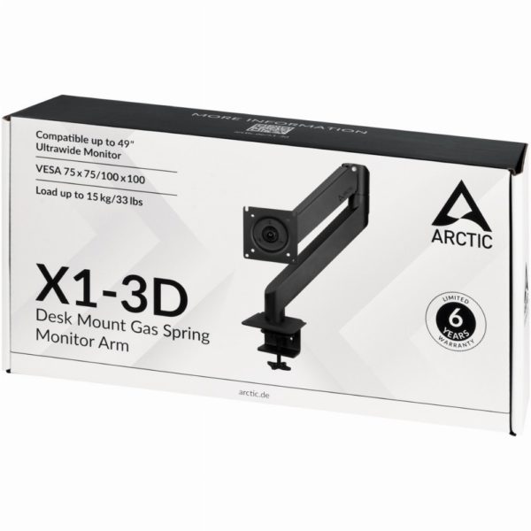 ARCTIC X1-3D Tischhalterung für 1 Monitor bis 109,2cm 43'' 10KG