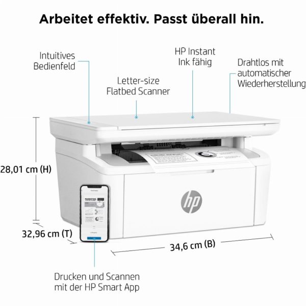 L HP LaserJet MFP M140w S/W-Laserdrucker 3in1 A4 WLAN WiFi 150 Blatt