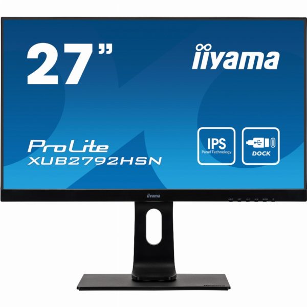 68,6cm/27'' (1920x1080) iiyama ProLite XUB2792HSN-B1 16:9 4ms IPS HDMI DisplayPort USB-C VESA Pivot Speaker Full HD Black