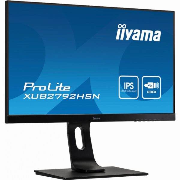 68,6cm/27'' (1920x1080) iiyama ProLite XUB2792HSN-B1 16:9 4ms IPS HDMI DisplayPort USB-C VESA Pivot Speaker Full HD Black