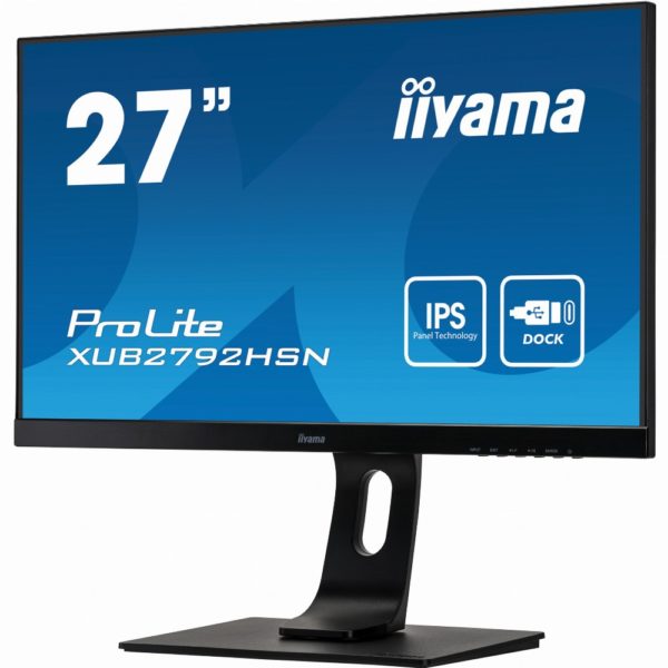 68,6cm/27'' (1920x1080) iiyama ProLite XUB2792HSN-B1 16:9 4ms IPS HDMI DisplayPort USB-C VESA Pivot Speaker Full HD Black