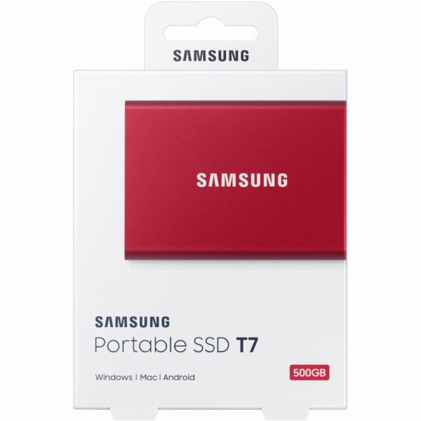 500GB Samsung Portable T7 USB 3.2 Gen2 Red retail