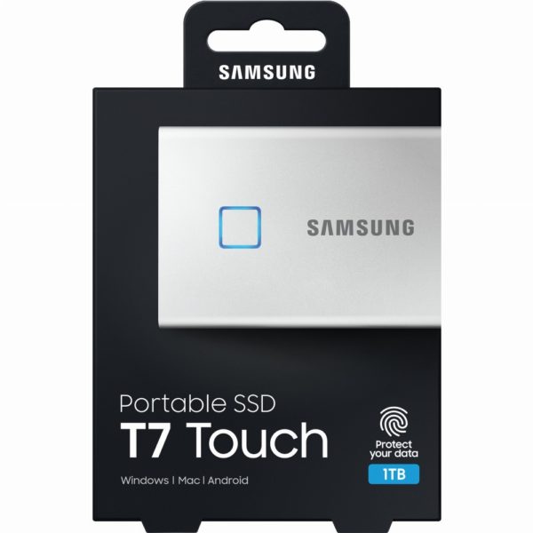 1TB Samsung Portable T7 Touch USB 3.2 Gen2 Silver retail