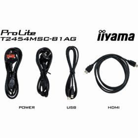 24"/60,5cm (1920x1080) iiyama ProLite T2454MSC-B1AG 16:9 5ms Touchscreen VGA USB HDMI VESA Speaker Full HD Black