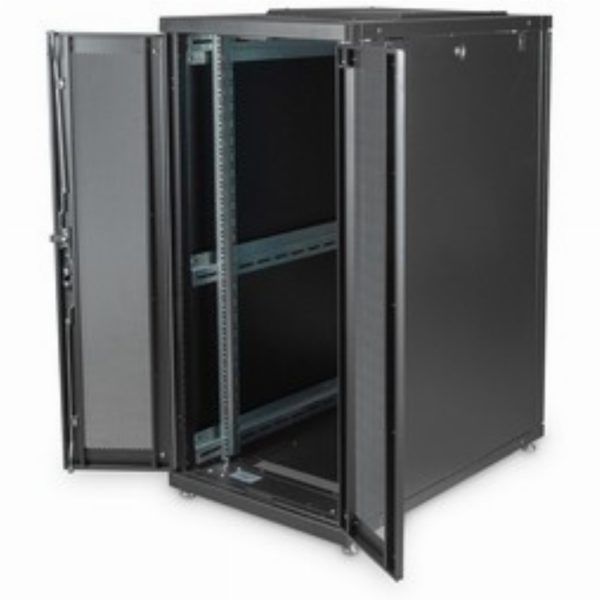 Digitus Serverschrank 19" 26HE 1260x600x1000mm, perforierte Tür, Farbe Schwarz (RAL 9005)