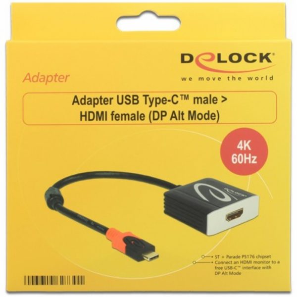 DeLock USB-C > HDMI (ST-BU) Adapter 4K 60Hz Schwarz