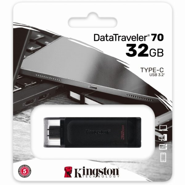 STICK 32GB USB-C 3.2 Kingston DataTraveler 70 Black