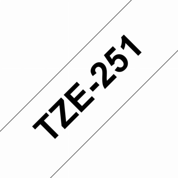 Brother TZe-251 schwarz/weiß 24mm/8m/laminiert