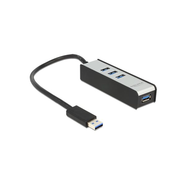 USB3,0 HUB 4Port DeLOCK Aluline Black