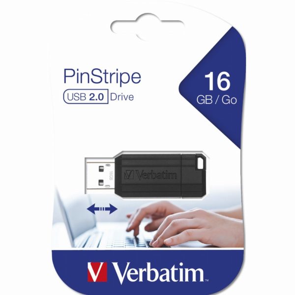 STICK 16GB USB 2.0 Verbatim Store'n'Go PinStripe Black