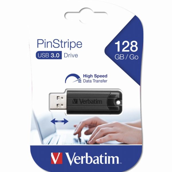 STICK 128GB USB 3.2 Verbatim Store'n'Go PinStripe Black