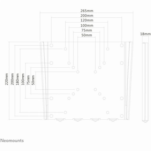 Wandhalterung für Flachbildschirme/Fernseher bis 40" (102 cm) 35KG FPMA-W110BLACK Neomounts