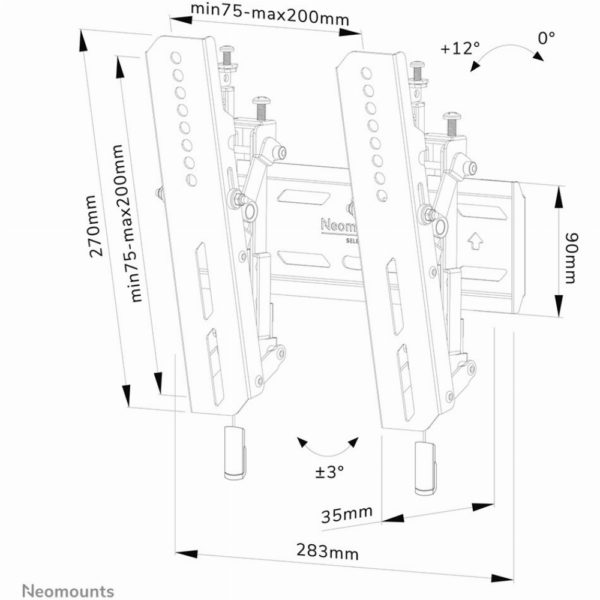 Wandhalterung, neigbar, für 24-55" Bildschirme 50KG WL35S-850BL12 Neomounts