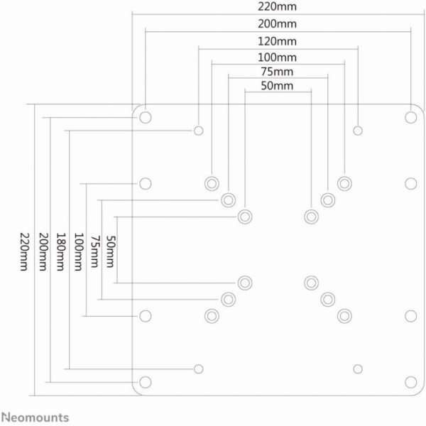 Vesa-Adapterplatte Sie vergrößert VESA 75/100 zu VESA 200x100 & 200x200 35KG FPMA-VESA200 Neomounts