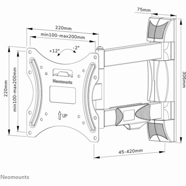 Neomounts WL40-550BL12 Wandhalterung für Bildschirme bis 32-55" / 3KG