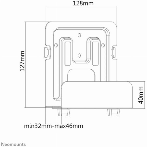 Universelle tiefenverstellbare (3,2-4,6 cm) Mediaplayer-Halterung 5KG AWL-440BL Neomounts