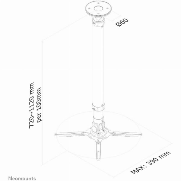 Universelle Deckenhalterung für Projektoren 12KG BEAMER-C350BLACK Neomounts