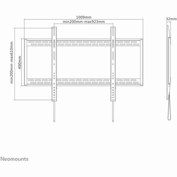 Neomounts LFD-W1000 Wandhalterung für Flachbild-Fernseher bis 100" (254 cm).