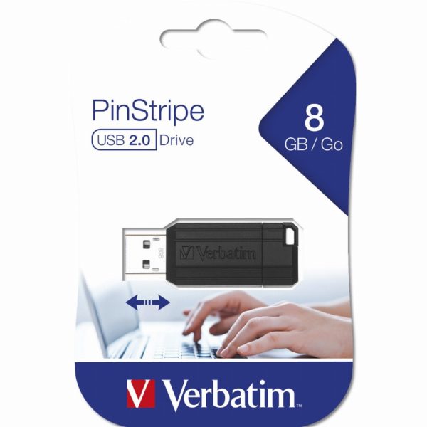 STICK 8GB USB 2.0 Verbatim Store'n'Go PinStripe Black