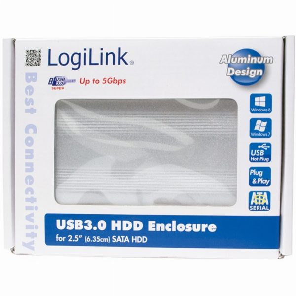 6cm SATA USB3 LogiLink silber