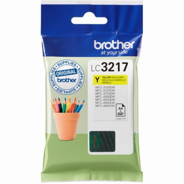 Brother Tinte LC-3217Y Gelb bis zu 550 Seiten nach ISO/IEC 24711