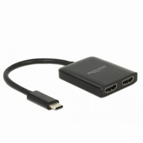 KAB Adapter USB-C > Splitter 2x HDMI (BU)/DisplayPort (BU) DeLOCK Black