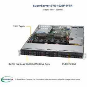 Barebone Server 1U Dual 3647  8 Hot-swap 2,5"  750W Redundant Platinum  SuperServer 1029P-WTR