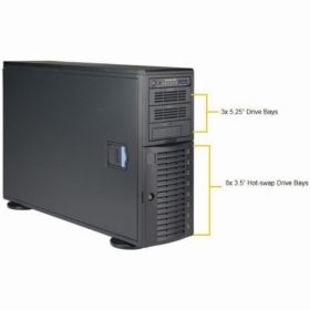 Barebone Server 4 U/Tower Dual 3647  8 Hot-swap 3.5"  1200W Redundant Platinum  SuperWorkstation 7049A-T