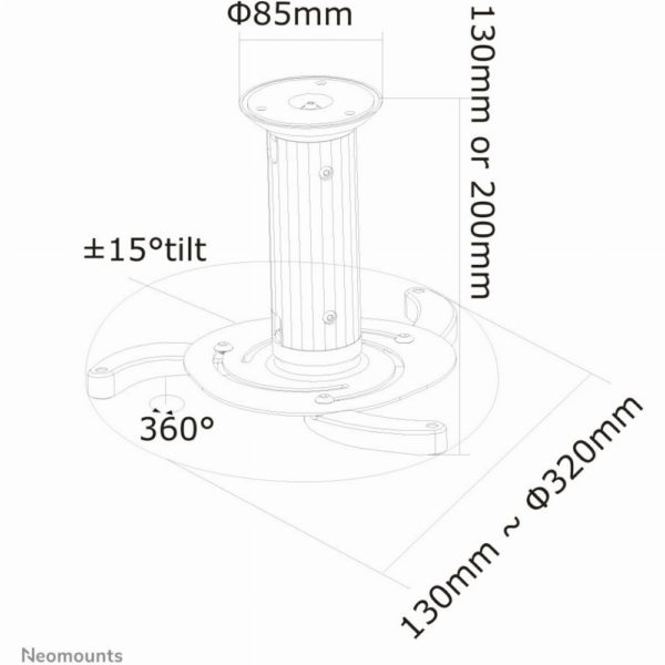 Universelle Deckenhalterung für Projektoren 15KG BEAMER-C80 Neomounts