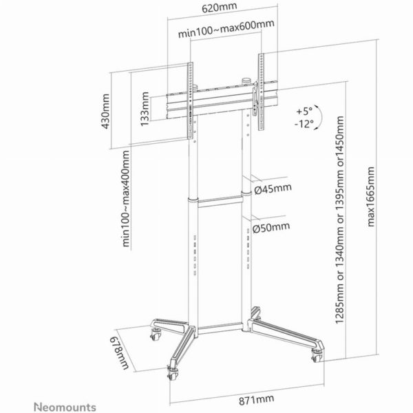 Bodenständer für 37-70" Bildschirme 50KG FL50-540BL1 Neomounts