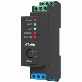 Shelly Relais "Pro 2" WLAN LAN Max. 25A 2 Kanäle 2 Phasen BT DIN-Rail