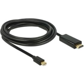 mini DisyplayPort (ST) > HDMI (ST) 3m 4K 60Hz vergoldet Black