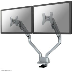 Neig-, Schwenk-und Drehbare Tischhalterung für zwei Flachbildschirme bis 32'' 2x 8KG Silver Neomounts