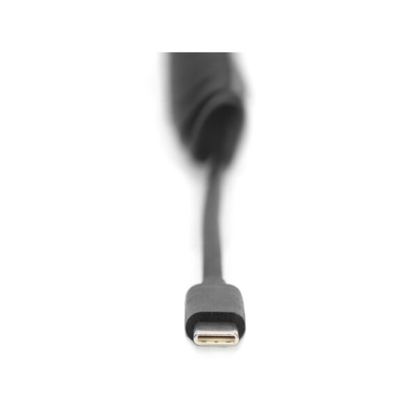 KAB USB-C > Lightning (ST-ST) Spiralkabel 0,32-1m Digitus Black