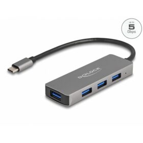 HUB 4Port DeLOCK 4xUSB3.2 Grey