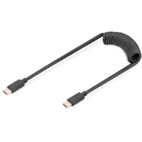 KAB USB-C (ST-ST) Spiralkabel 1m Digitus Black