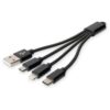 Digitus USB 3.0 > Lightning/Micro-USB/USB-C 1m 3-in-1 Ladekabel Schwarz